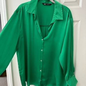 Zara satin effect flowy blouse, size XXL